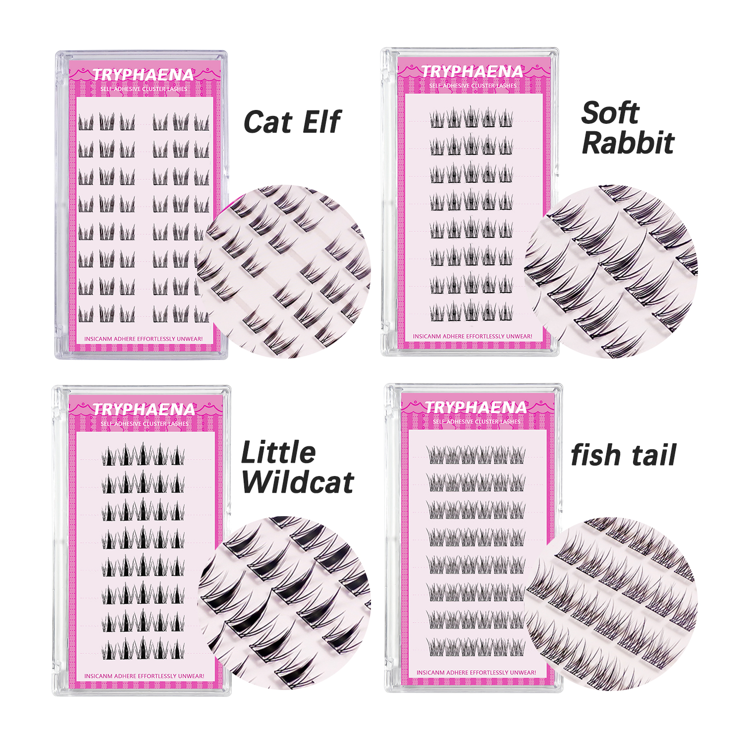 REDSIREN Self Adhesive Cluster - Eyelash Extension Korea Natural avaliação e preço