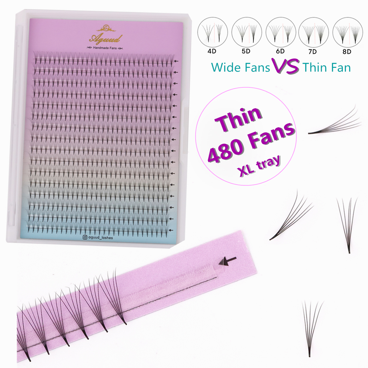 AGUUD NEW Thin Premade Fans Ey - Eyelash Extension Korea Natural avaliação e preço