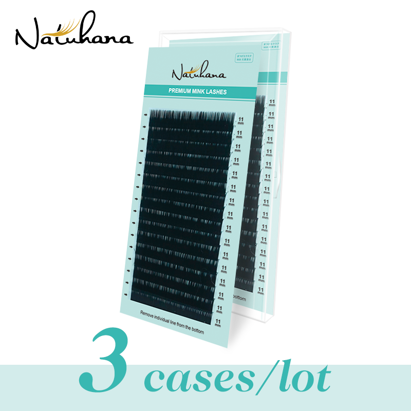 NATUHANA 3Cases/Lot Mink Eyela - Eyelash Extension Korea Natural avaliação e preço