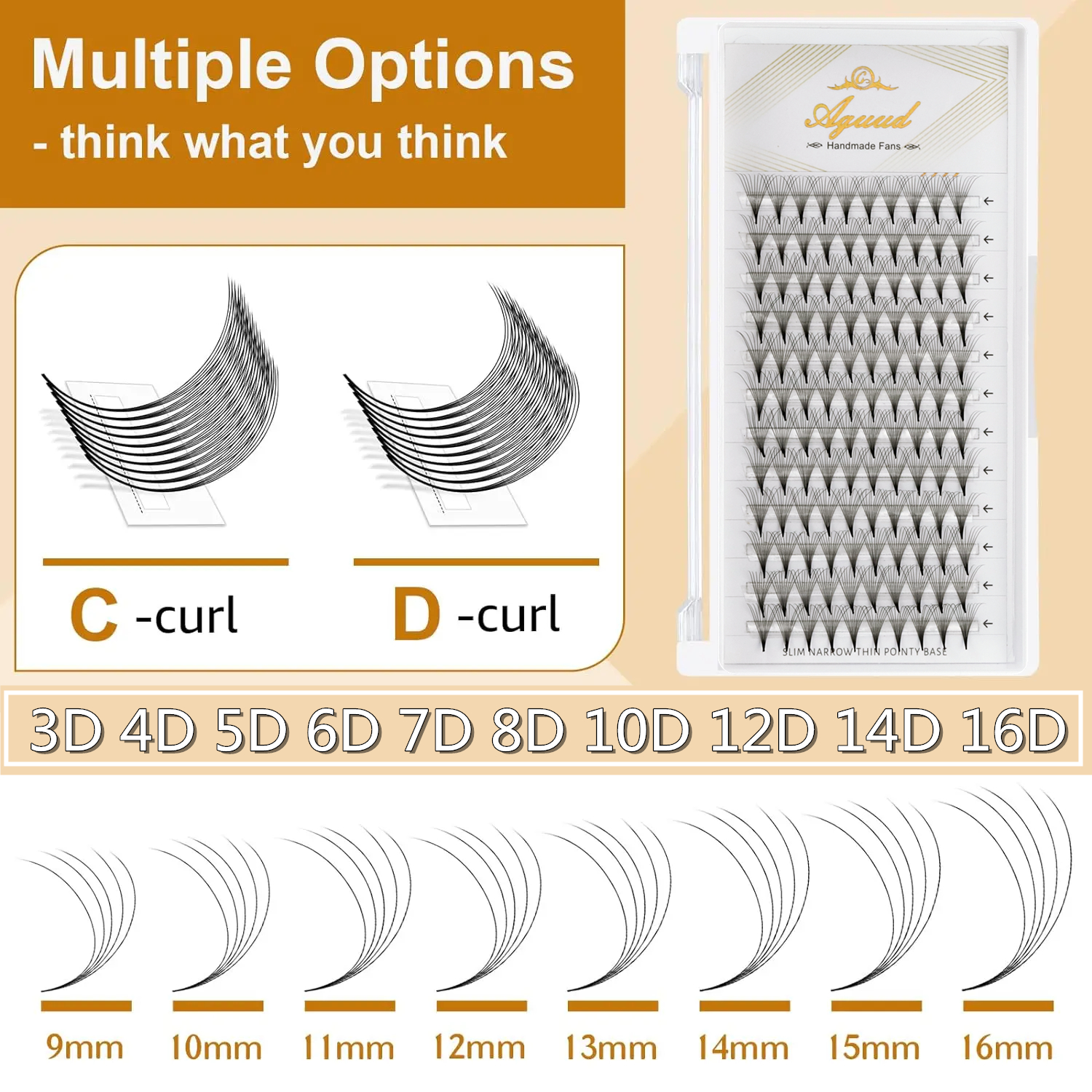 AGUUD 10 trays/lot 3D-16D Kore - Eyelash Extension Korea Natural avaliação e preço