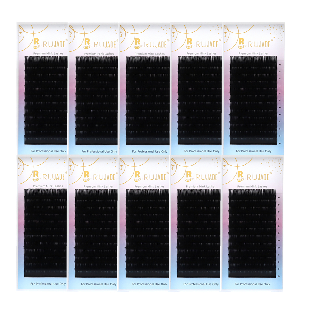RUJADE 10 Trays/lot Wholesale  - Eyelash Extension Korea Natural avaliação e preço